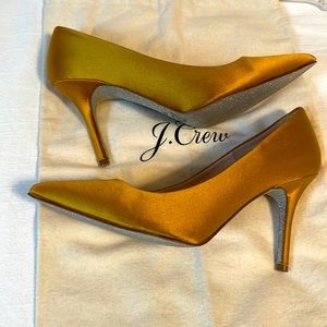 J. Crew Satin Pumps with Glitter Sole
